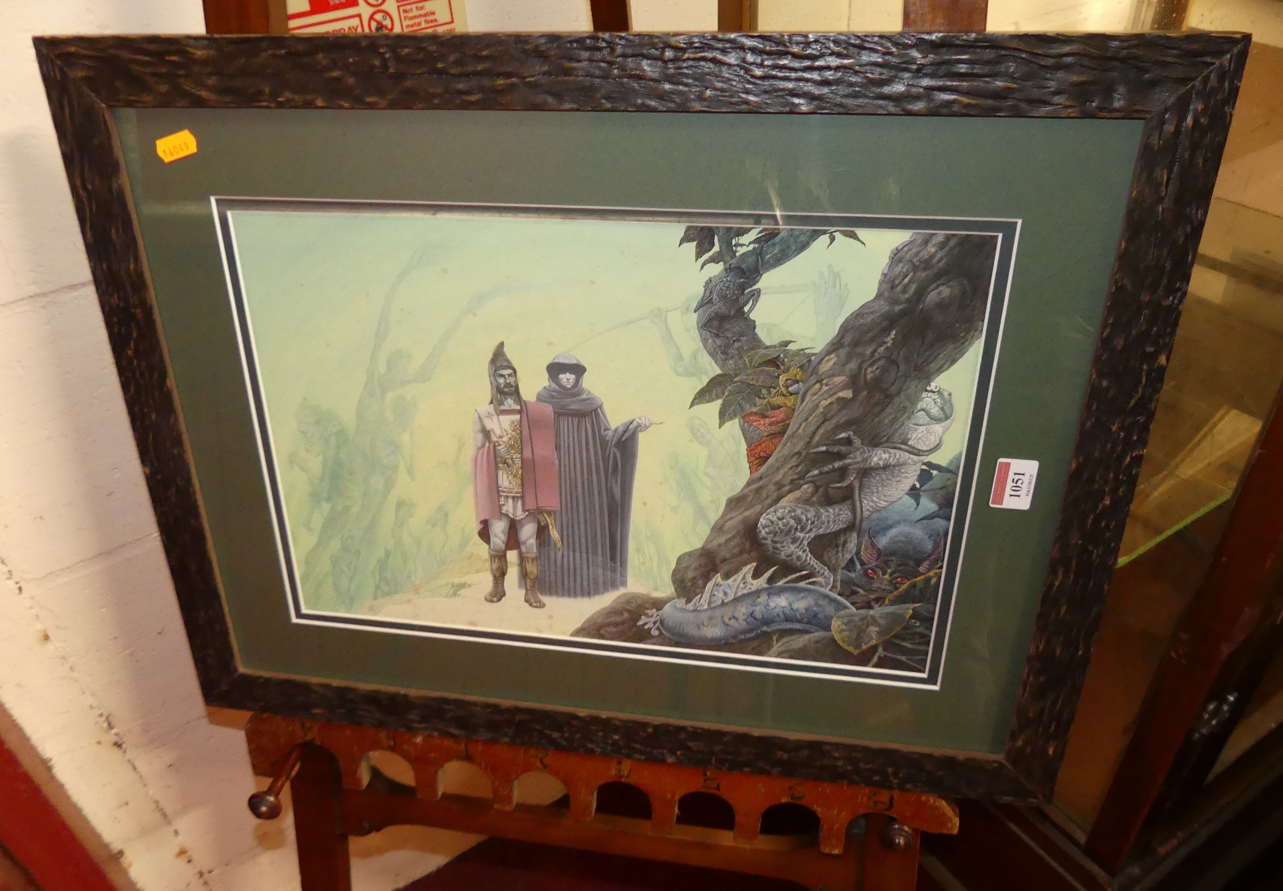 Artwork by John Sibbick, Aeneas with Sybil in the Underworld from Heroes, Gods & Emperors from Roman Mythology, Made of watercolour