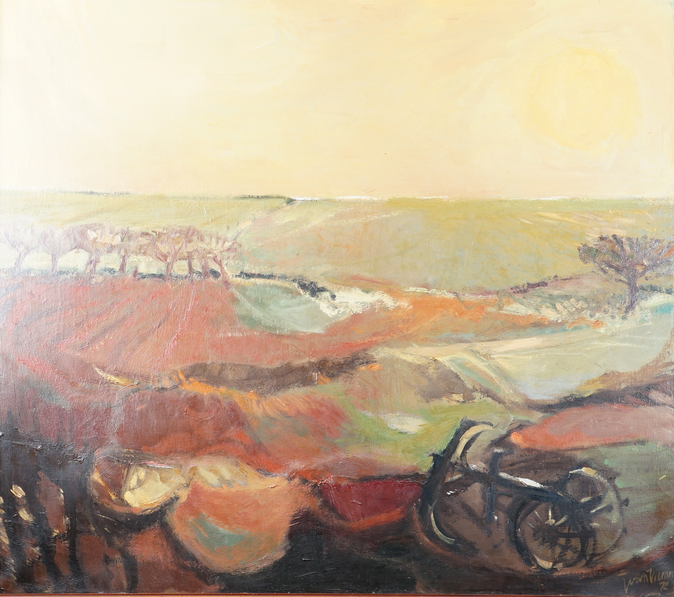 Artwork by Jos van Wunnik, Landschap te Kanne in België, Made of oil on canvas