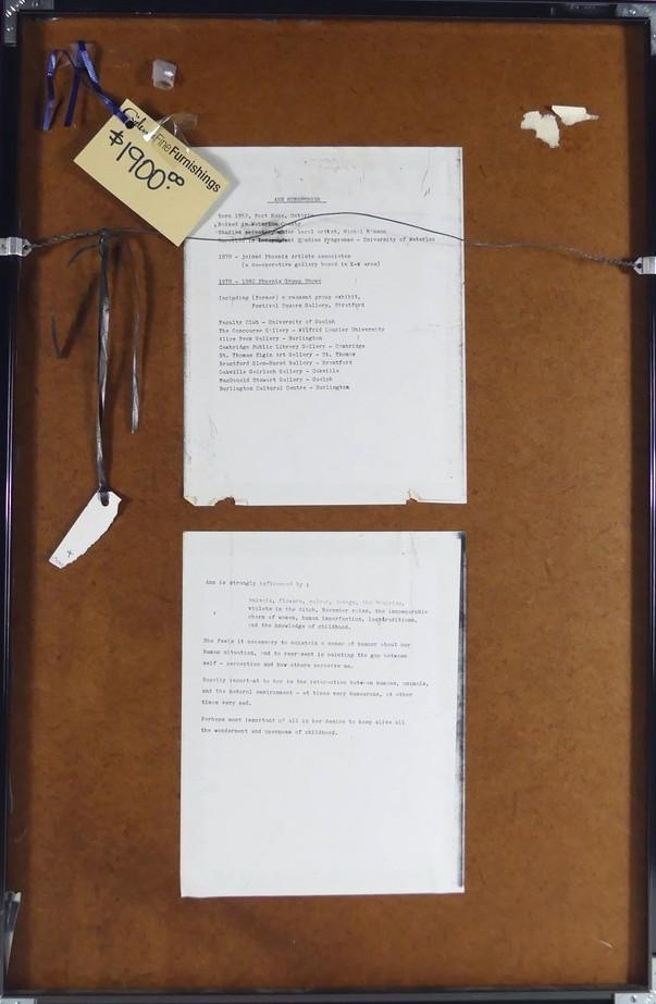 Artwork by Ann Hunsberger, Untitled: Two Figures, Tomatoes and Bees, Made of acrylic and india ink on board