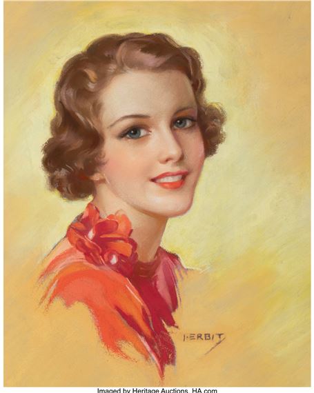 Jules Erbit | Lady in a Gold Dress | MutualArt