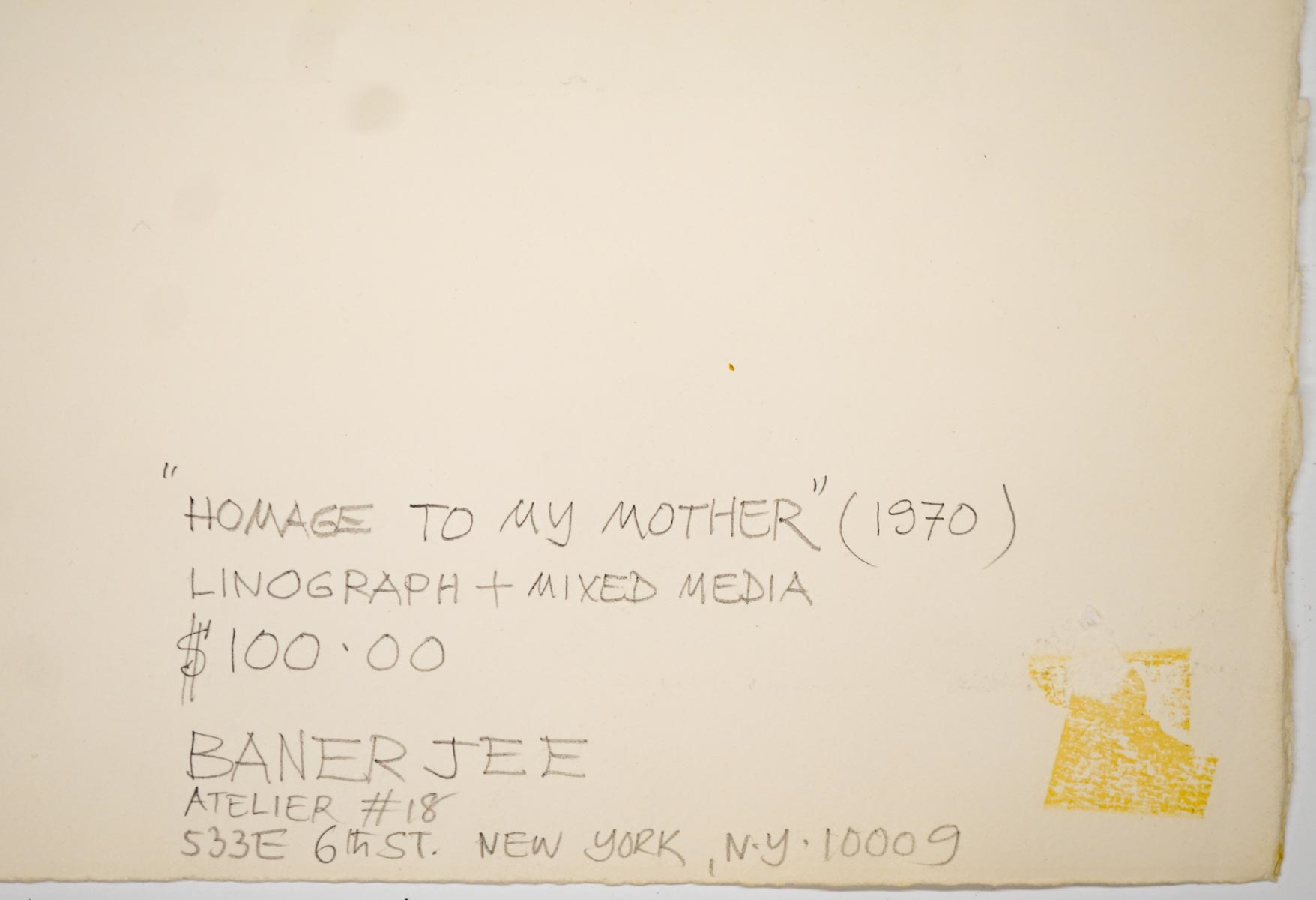 Bimal Banerjee | Bimal Banerjee Linograph + | MutualArt