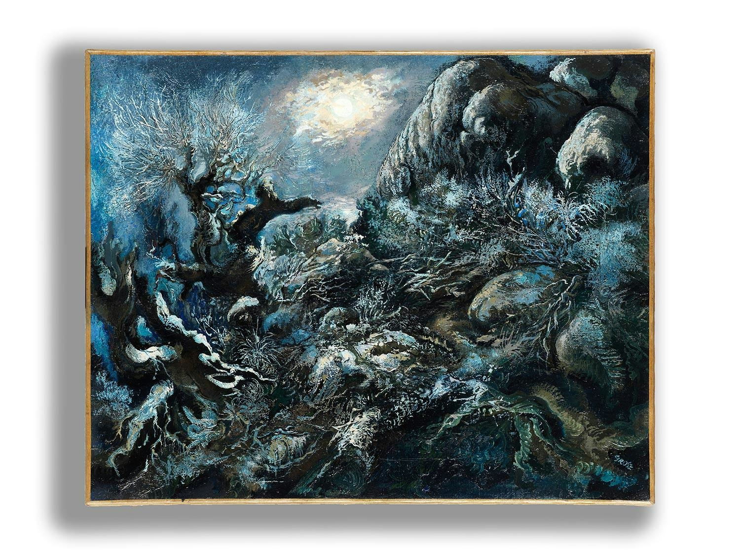 Artwork by George Grosz, MONDLICHT, 1936, Made of Öl auf Leinwand