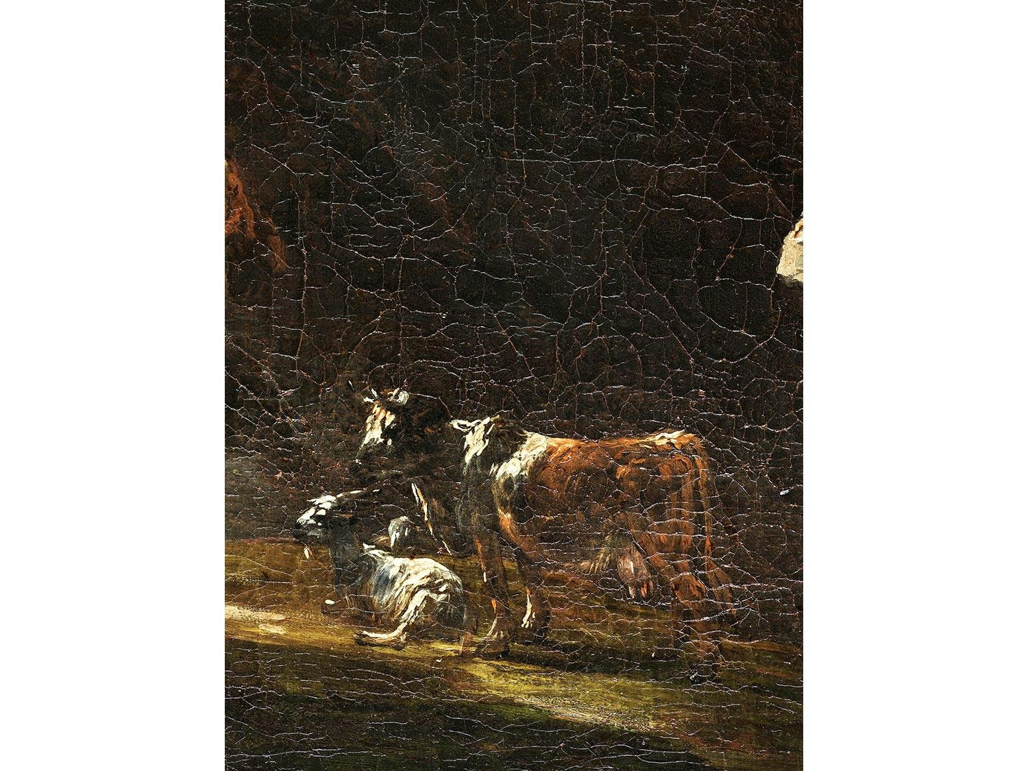 Artwork by Johan Heinrich Roos, FELSIGE FANTASIELANDSCHAFT, Made of oil on canvas