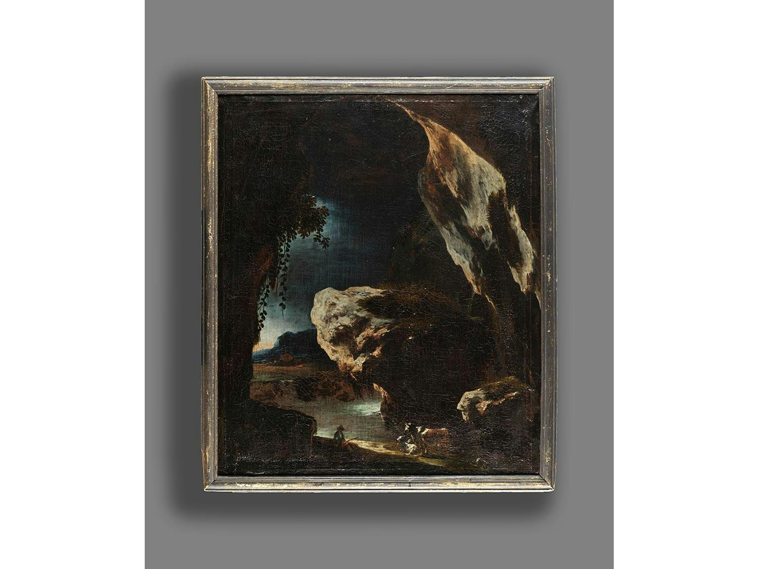 Artwork by Johan Heinrich Roos, FELSIGE FANTASIELANDSCHAFT, Made of oil on canvas