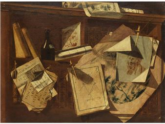 SERIE VON VIER TROMPE-L´OEIL-GEMÄLDEN - Luigi Desio