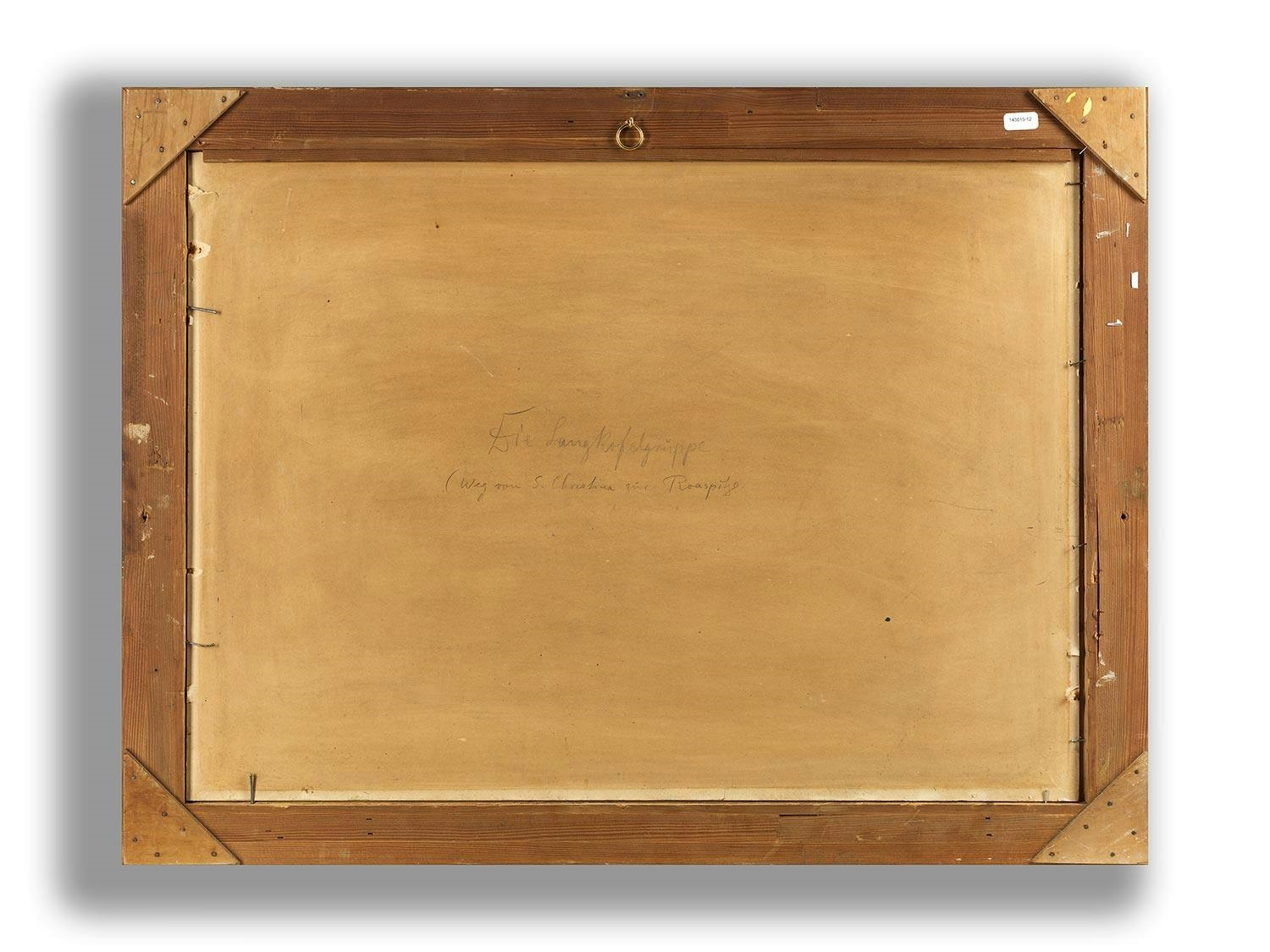 Artwork by Rudolf Reschreiter, DIE LANGKOFELGRUPPE (GRUPPO DEL SASSOLUNGO, Made of oil on cardboard