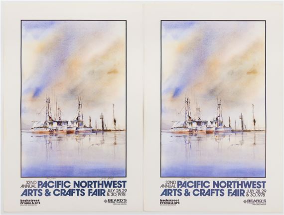 2pc Jerry Stitt ''32nd Annual Pacific Northwest Arts & Crafts Fair'' S/N 1978 - Jerry Stitt