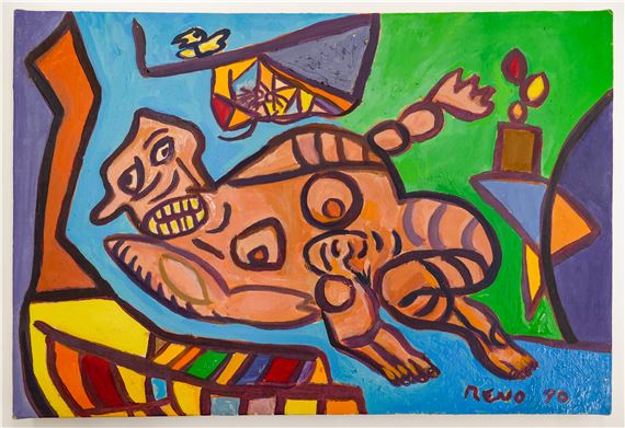 Joe Reno | Joe Reno ''Abstract Reclining Nude'' Signed 1990 Oil on ...
