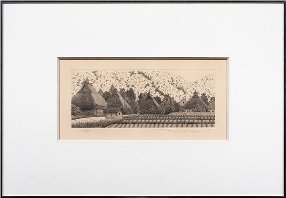 Tanaka Ryohei (1933-2019) - Miyama Village Number 2. Etching and aquatint on paper by Ryohei Tanaka, dated 1978