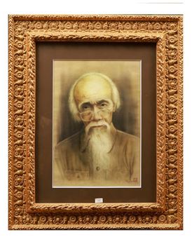 Portrait by Văn Len, 63 x 48.5 cm - Văn Len