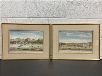 Thomas Bowles (1689-1767), a pair of 18th century hand coloured engravings titled 'A View from - Thomas Bowles