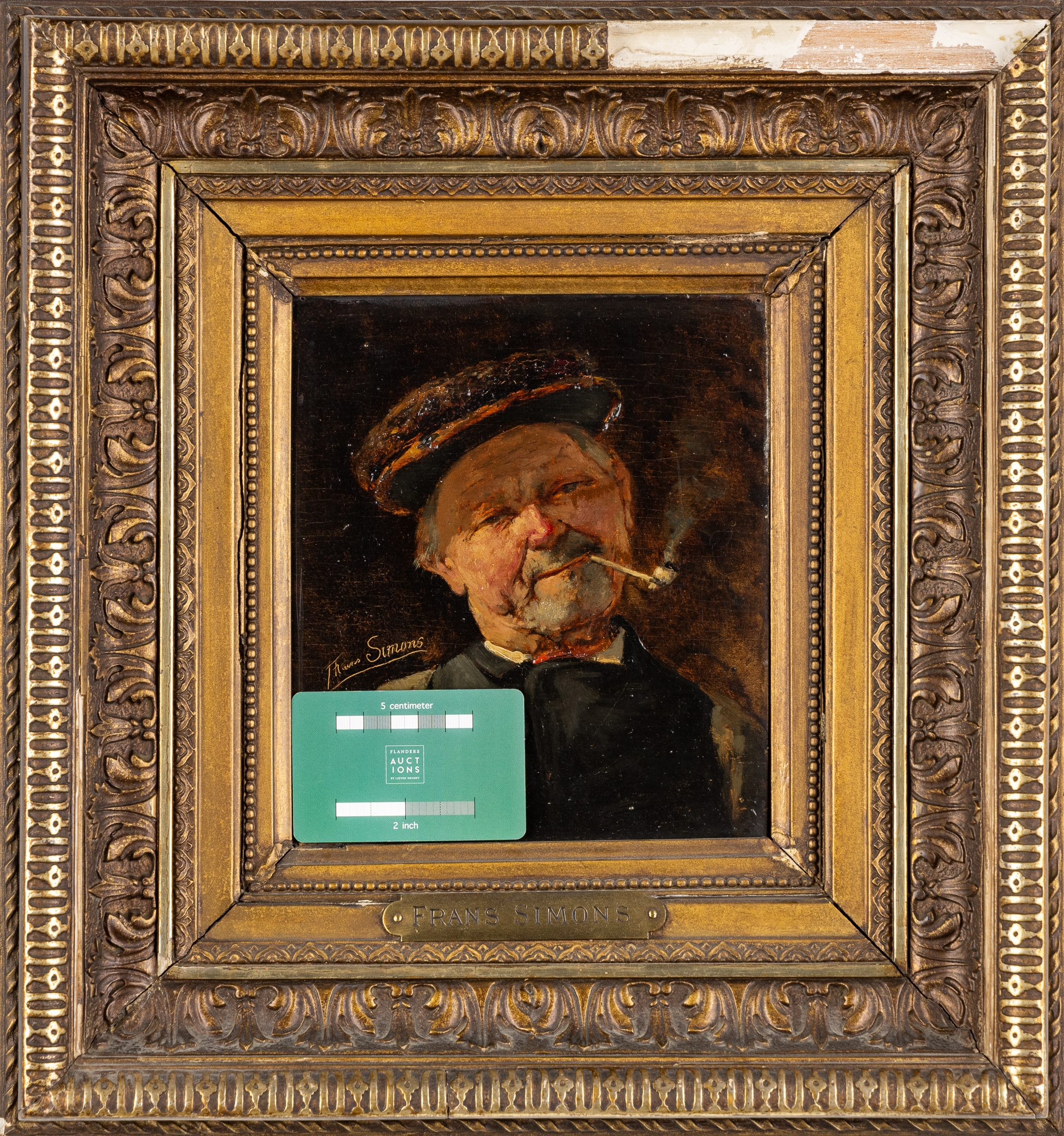 Frans Simons | Portrait of a man with a Pipe | MutualArt