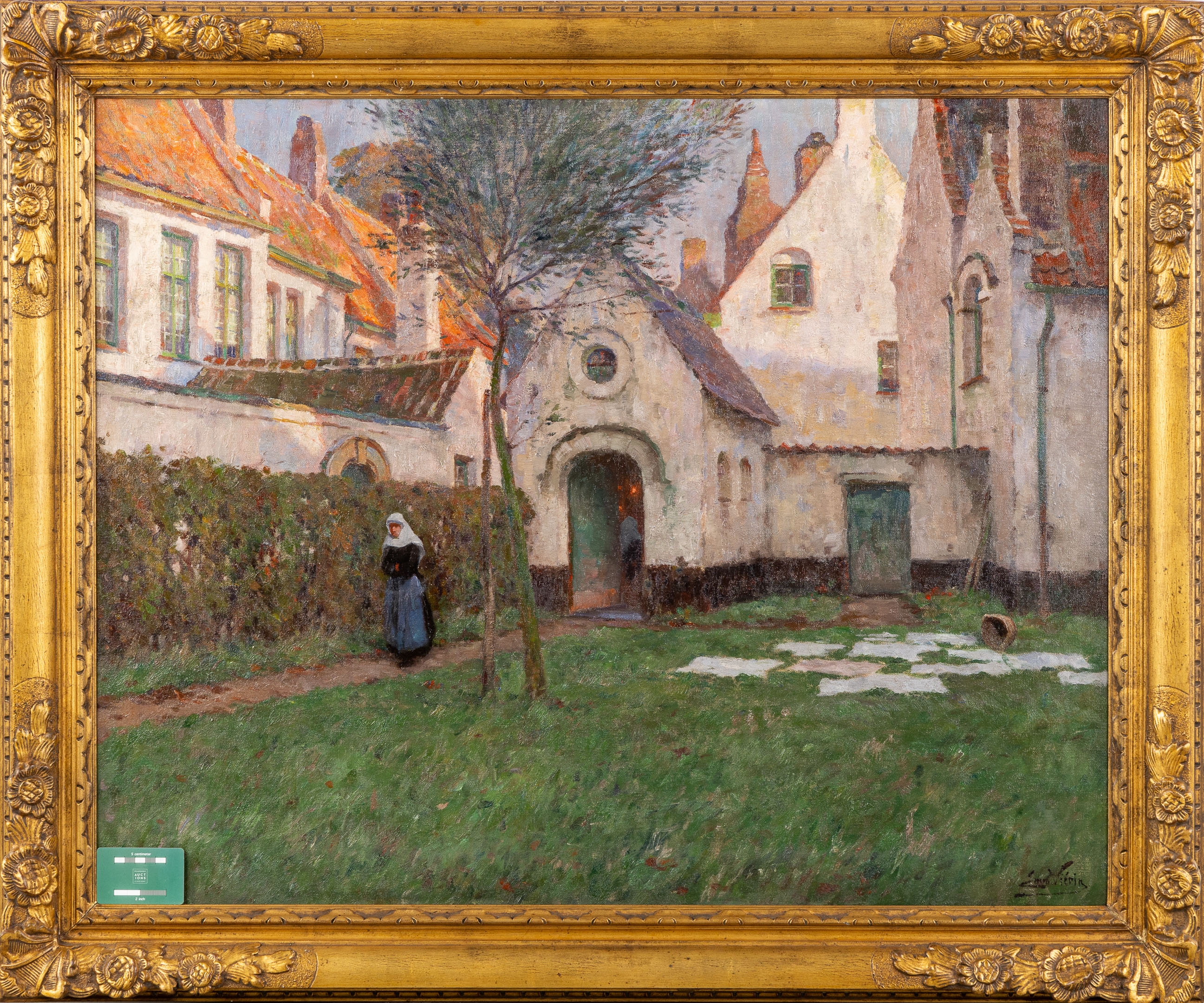 Artwork by Emmanuel Vierin, The Bleaching of the Laundry at the Beguinage of Kortrijk, Made of Oil on canvas