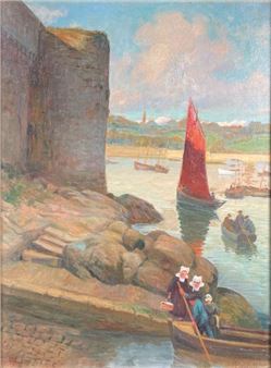Jules Joseph HENRIETTE (1879-?) Tuna boats and boats in Concarneau Oil on canvas signed lower right 55 x 46 cm - Jules Joseph Henriette