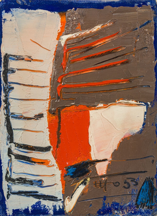 Artwork by Georges van Haardt, GEORGES VAN HAARDT (1907-1980) Composition; 1953 Huile sur papier, Made of gouache