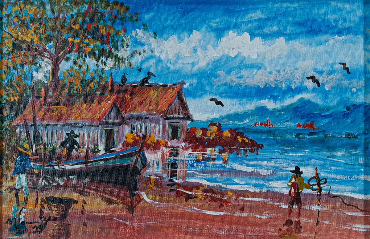 Artwork by Marcos Henrique de Sousa, Rancho de Canoa, Made of acrylic on canvas