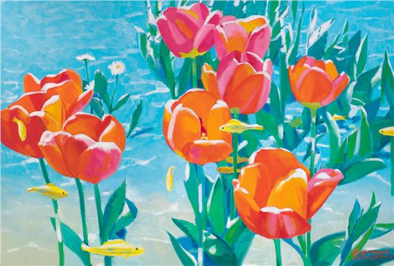 Tulips and fish by Vladimir Dubossarsky, Alexander Vinogradov, 2006
