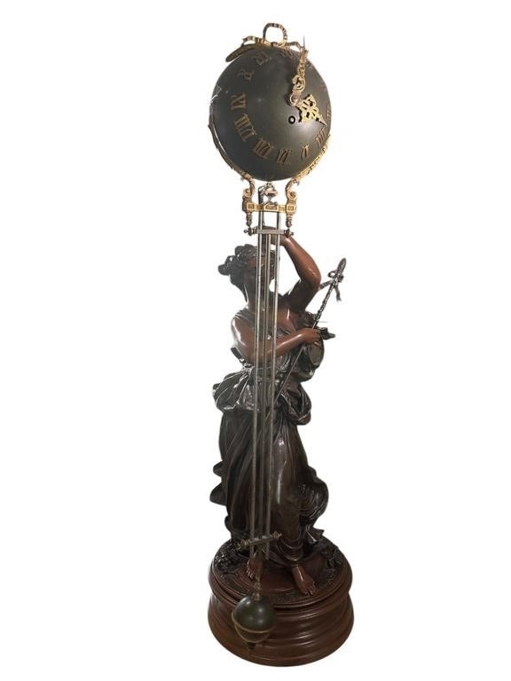 Artwork by Vincent-Désire Faure de Broussé, Swinger Clock, Made of patinated bronze