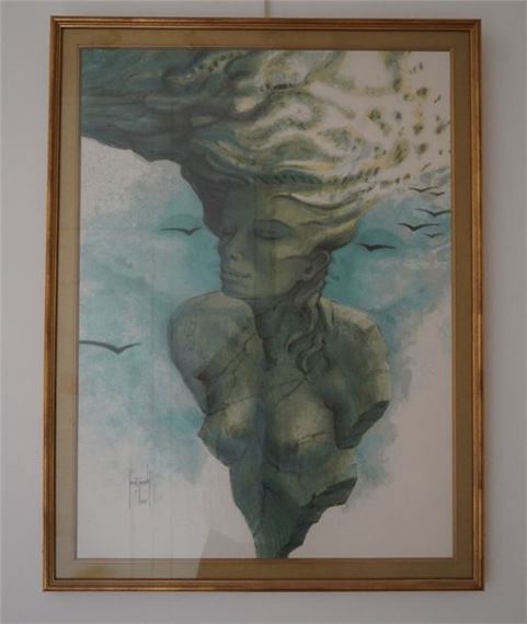 222- Francis de Lassus SAINT-GENIES ''Buste de femme'' Litho - Lot 222 by Francis de Lassus Saint-Geniès