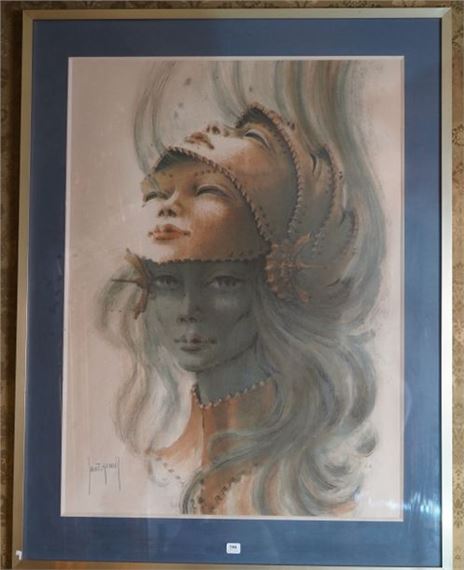 298- SAINT-GENIES ''Femme et son double'' Lithographie E.A. - Lot 298 by Francis de Lassus Saint-Geniès