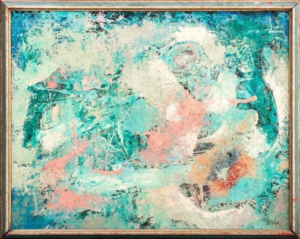 Harold Laynor | Harold Laynor Overglow Abstract Composition Oil | MutualArt