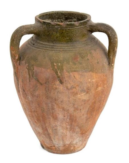 Planter | Turkish Three-Handled Pottery Olive Jar | MutualArt