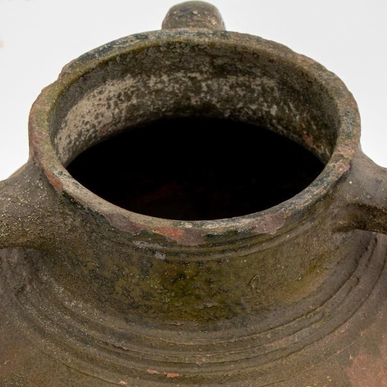 Planter | Turkish Three-Handled Pottery Olive Jar | MutualArt