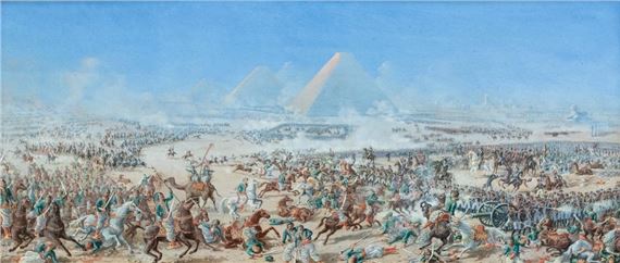 French School  (19th Century) Battle of the Pyramids 1798 (Napoleon and the Mamelukes) - Jean Vignaud