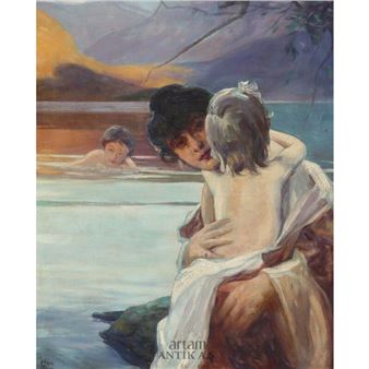 Gölde Yıkananlar (Paul Emile Chabas-First Bath - İzzet Ziya