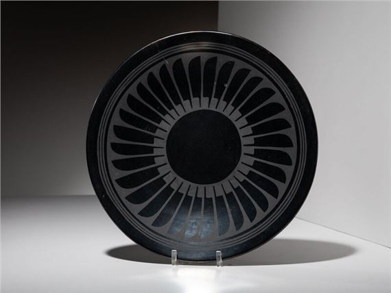 Plate, with Gunmetal Finish by Maria Montoya Martinez, Santana Roybal Martinez, 1887-1980