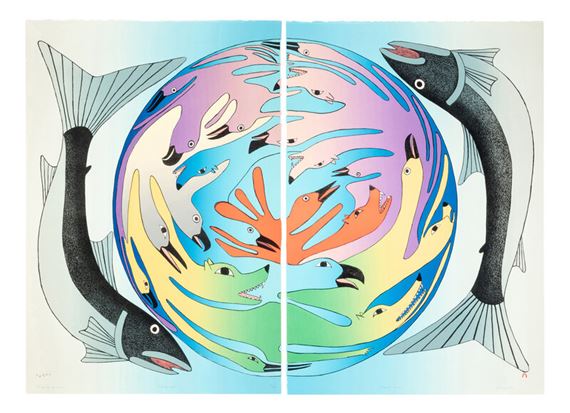 Song of Spring, Diptych by Kenojuak Ashevak, 2006