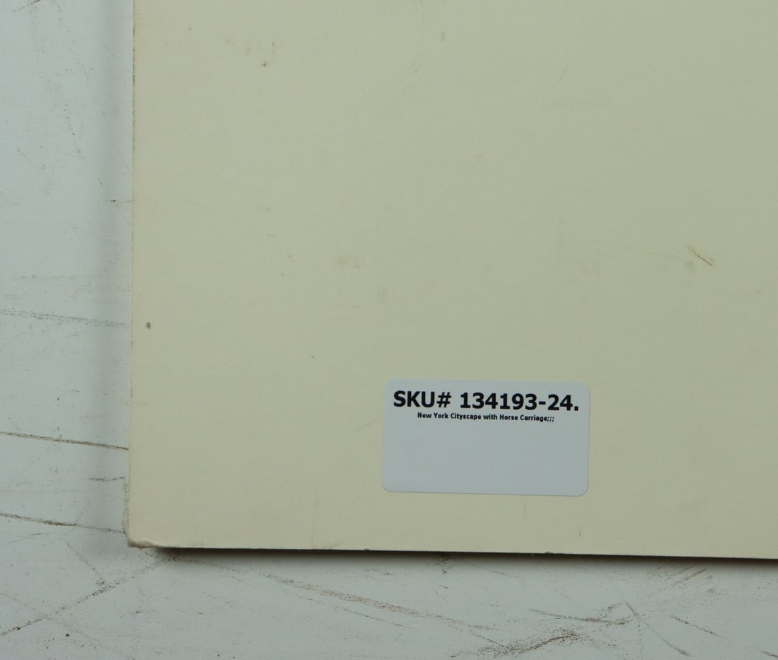 Artwork by Jerri Ricci, New York Cityscape with Horse Carriage, Made of watercolor on heavy paper