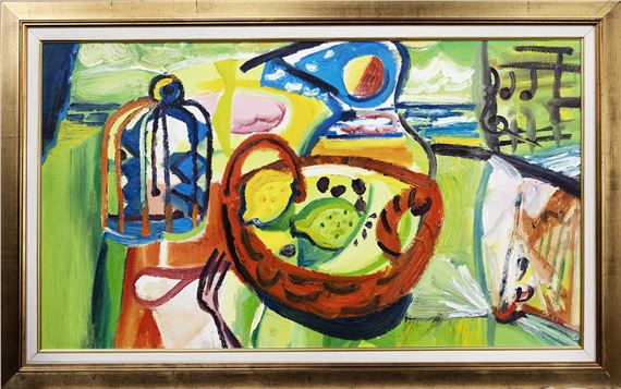 DAVID COOK (SCOTTISH b. 1957), DRAGONFLY AND FRUIT BOWL by David Mackie Cook, 1979-1984