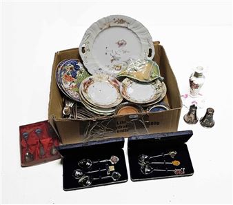 Vintage China with Olympic spoon sets - A. Roquin