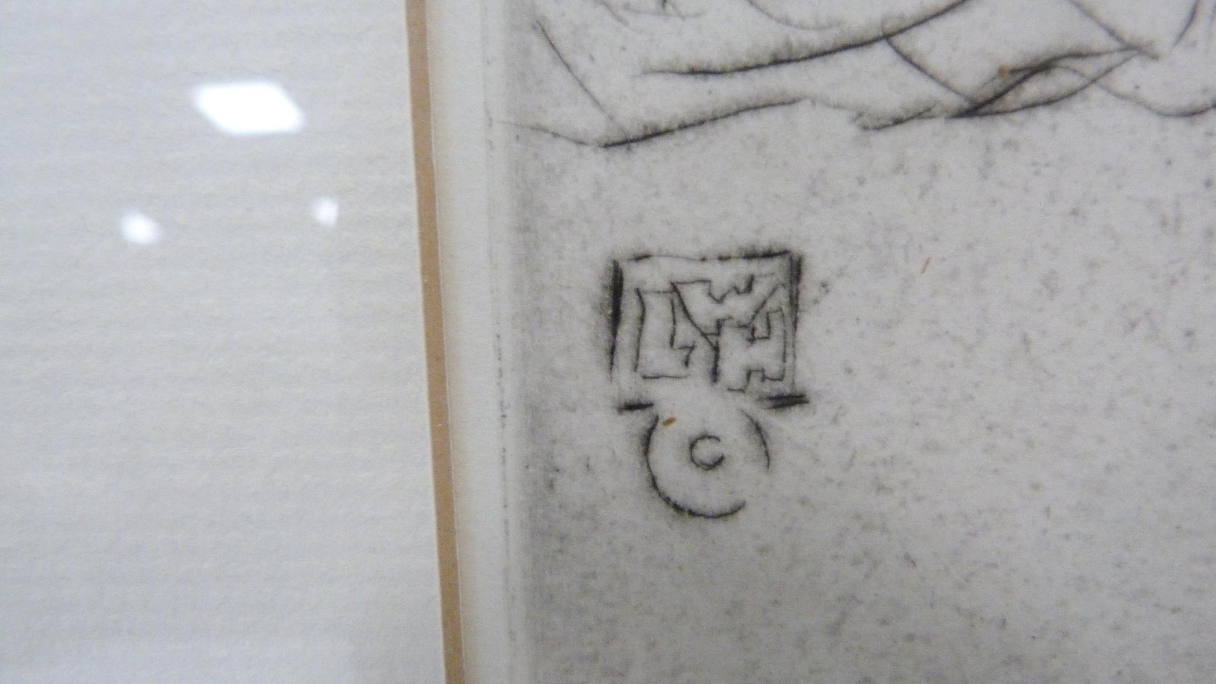 Artwork by William Lee-Hankey, Woman sewing, Made of etching