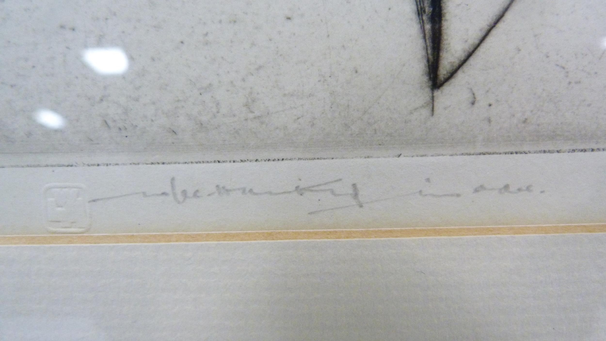 Artwork by William Lee-Hankey, Woman sewing, Made of etching