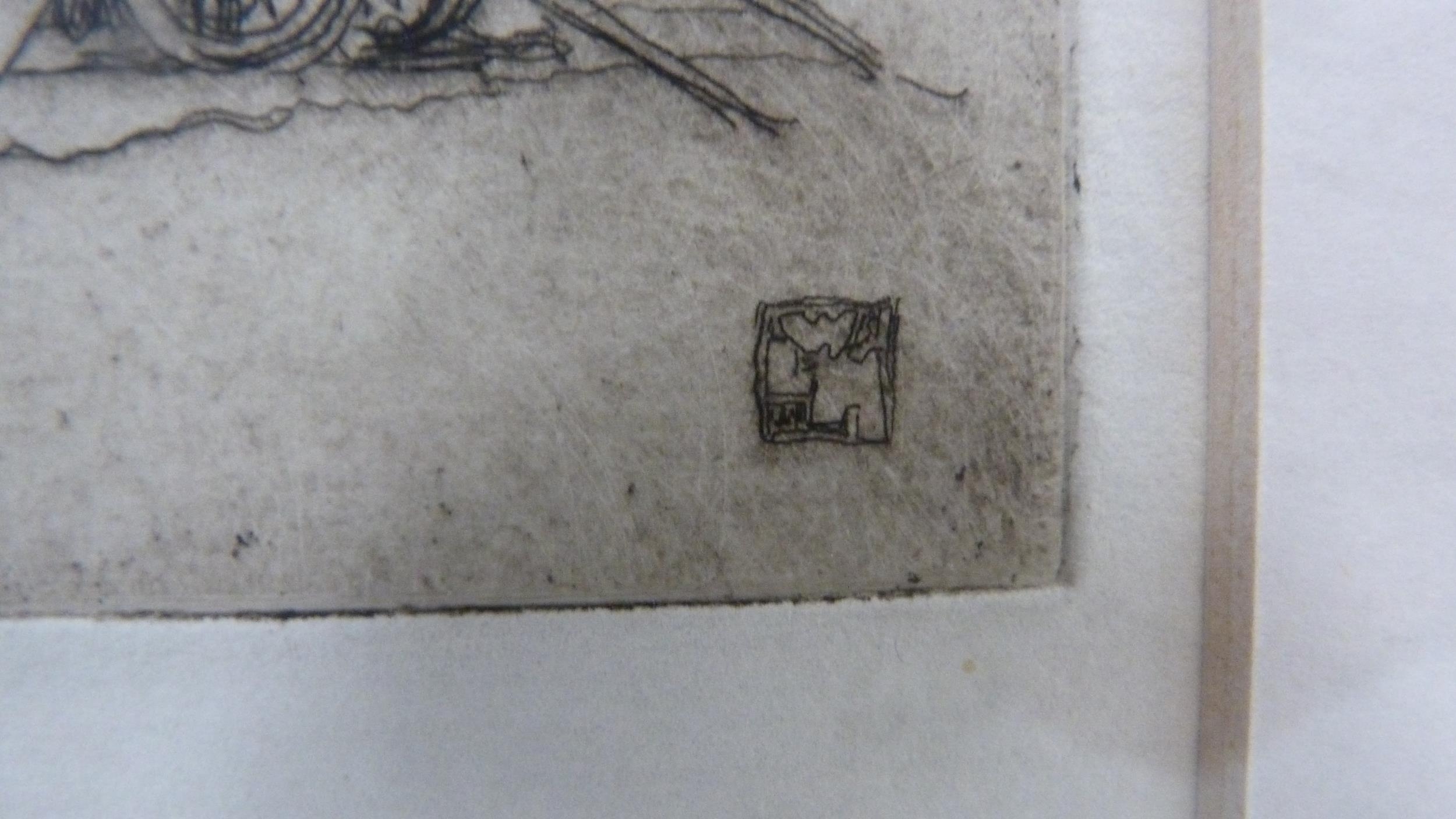 Artwork by William Lee-Hankey, Woman sewing, Made of etching