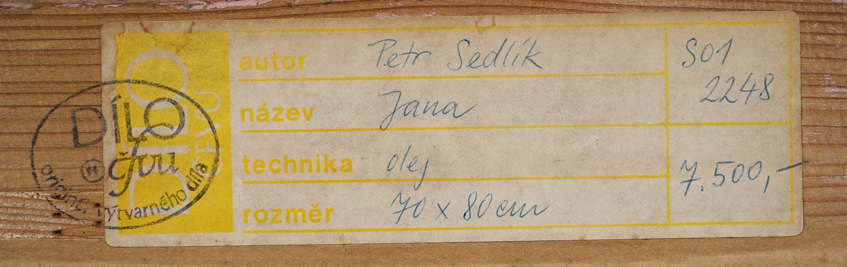 Artwork by Petr Sedlík, Jana, Made of Technika: Olej na plátně