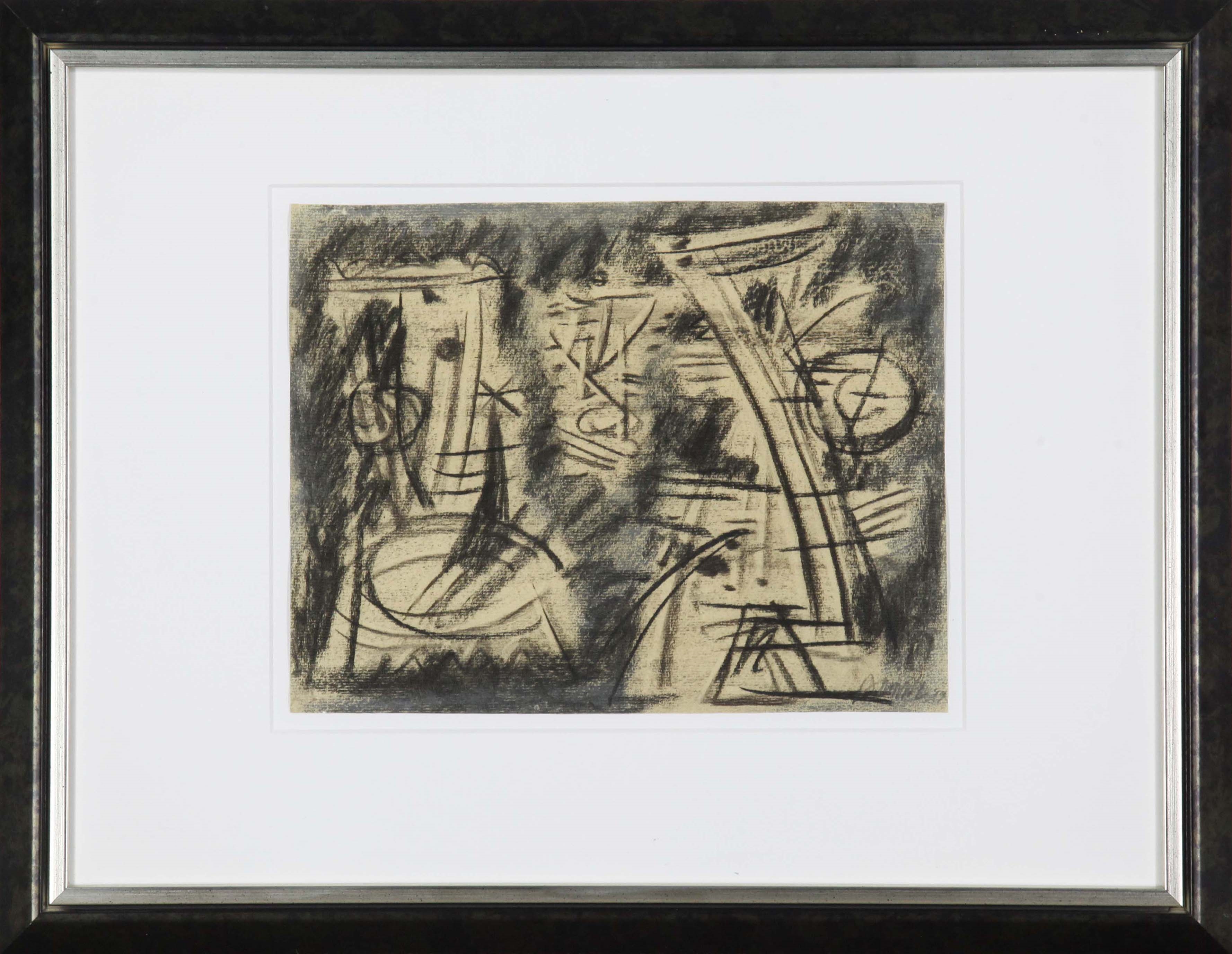 Artwork by Willi Baumeister, Ritzfiguren im Dialog, Made of chalk drawing