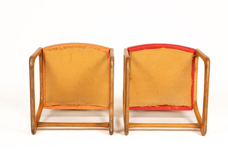 Artwork by Baumann, Paire de chaises en bois et dossier en bois courbé modèle "Bémol", Made of wood