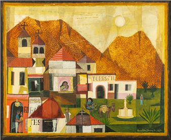 View of a town -
Watercolour and gouache on paper - Edward John Stevens Jr.