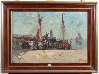 Bateau amarré sur la plage - Frans Vandamme