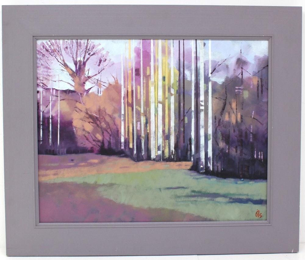 Artwork by Janette Summerfield, Summerfield, Janette (British ) oil on canvas 'Silver Birches' image size approx 50.5cm x 40.5cm, Made of oil on canvas 'Silver Birch