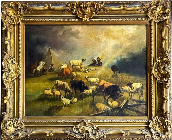 Rosa Bonheur (1899-1822) Landscape With Animals by Rosa Bonheur