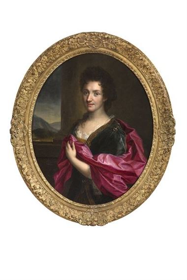 Portrait of a woman with a pink drape - Gabriel Revel