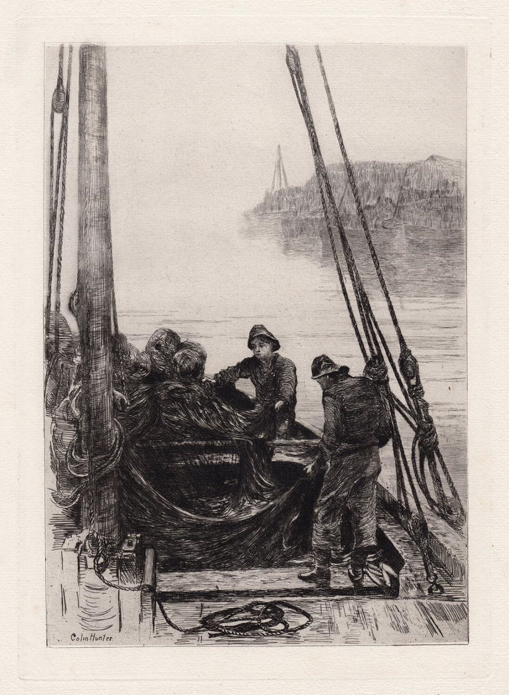 Colin Hunter | Colin Hunter Shaking the Nets etching signed | MutualArt