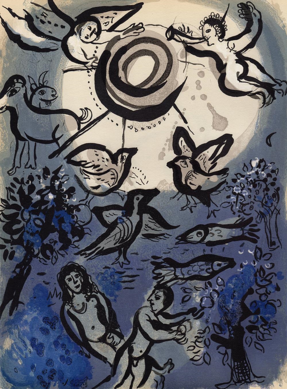 Marc Chagall | 1960 Marc Chagall Lithograph Creation Framed | MutualArt