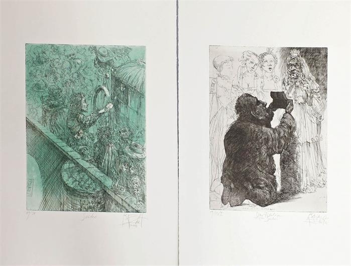 Artwork by Rainer Ehrt, Das Fräulein von Scudery, Made of etching with aquatint