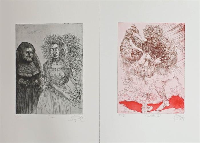 Artwork by Rainer Ehrt, Das Fräulein von Scudery, Made of etching with aquatint