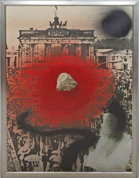 WER OHNE SÜNDE IST, ERHEBE DEN ERSTEN STEIN by Wolf Vostell, Aus dem Jahr 1990